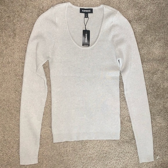 Express Scoop Ribbed Sweater - Picture 3 of 4